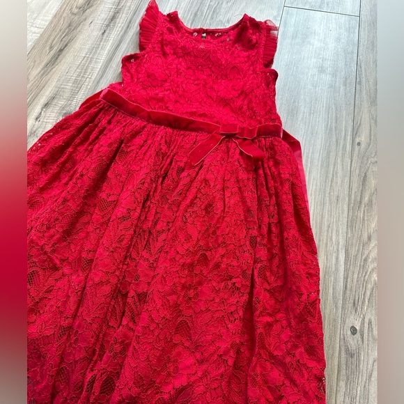 Lilt Girls Holiday Lace Dress Christmas Special Event in Red Size 10/12 - Picture 2 of 7